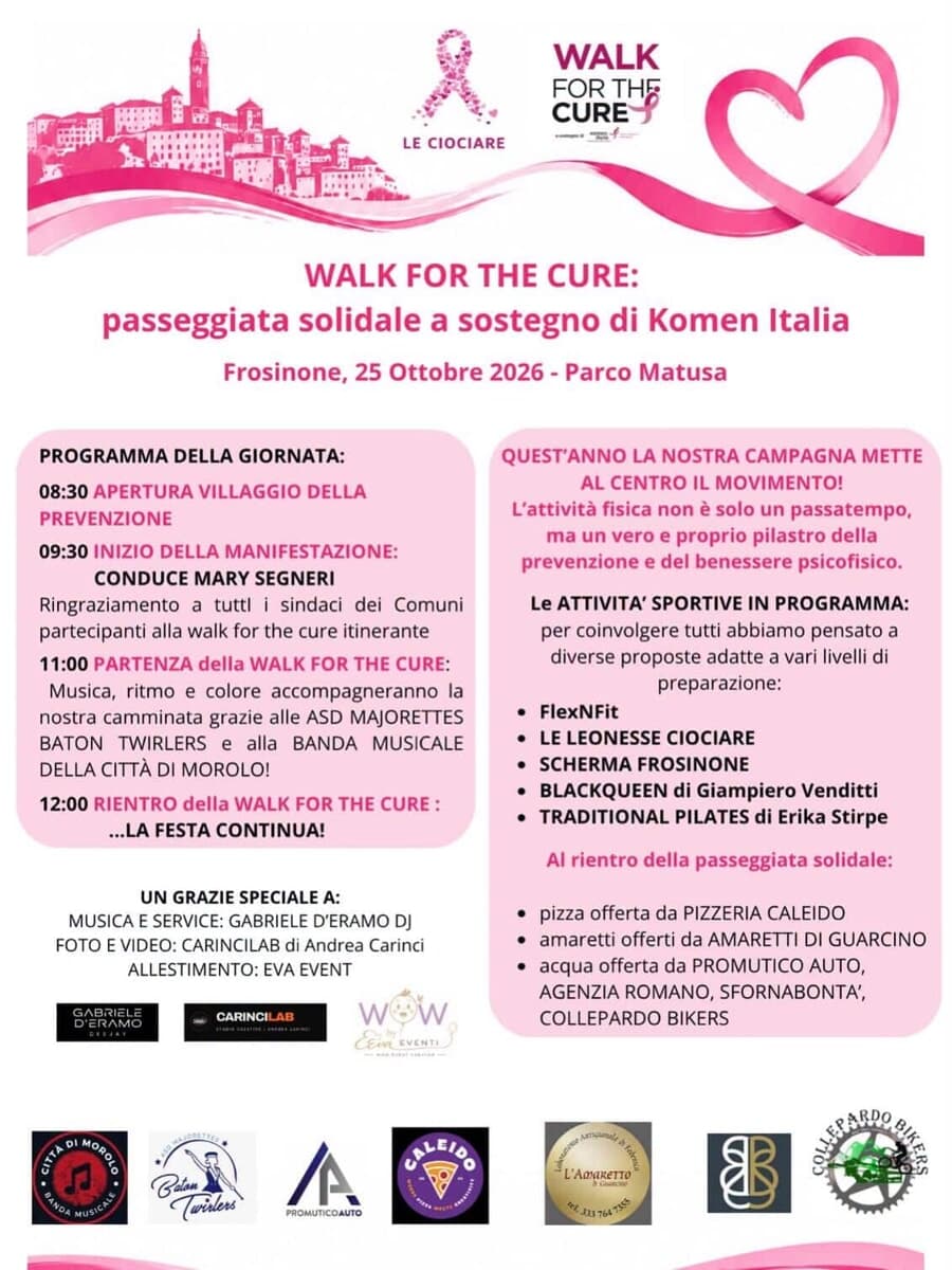 Frosinone, "Walk for the Cure 2026"