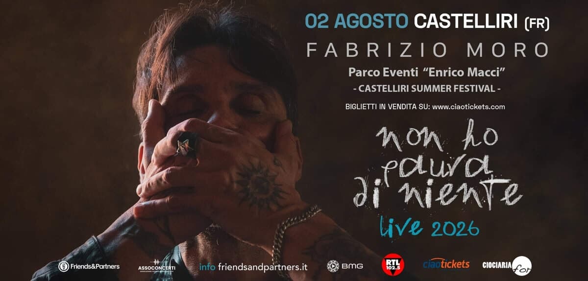 Castelliri Summer Festival 2026, Fabrizio Moro in concerto