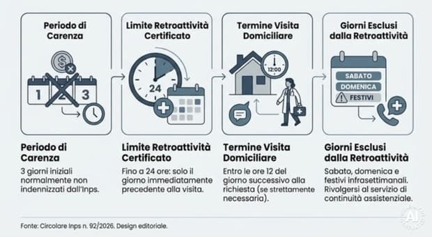  Certificati di malattia, la novità Inps: coperto anche il giorno precedente (ma solo in alcuni casi) 
