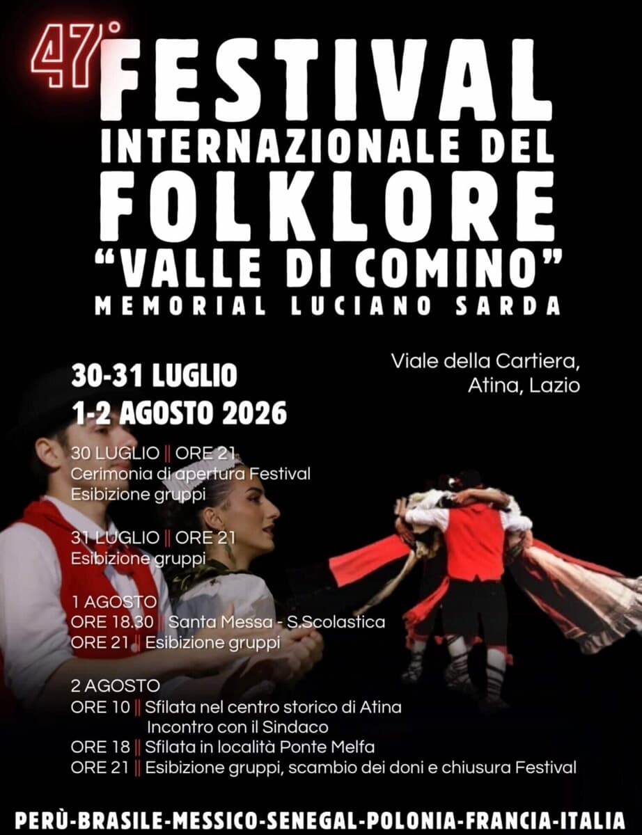 Atina, Festival Internazionale del Folklore “Valle di Comino” 2026