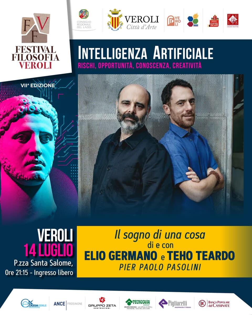 Veroli, Festival della Filosofia, il 14 luglio la tanto attesa serata d'autore con Elio Germano e Teho Teardo
