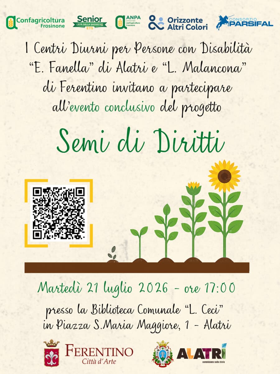 Alatri, tutto pronto per l’evento conclusivo di “Semi di Diritti”