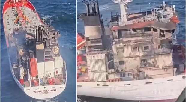  Petroliera di San Marino in fiamme nel Mar Nero, colpita da droni russi. «Sette marinai ancora dispersi» 