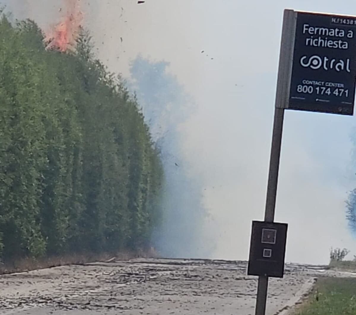 Paliano, nuovo incendio sulla via Palianese: strada chiusa ancora una volta