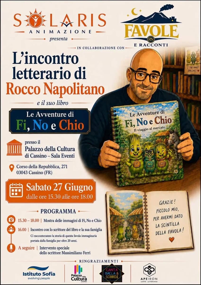 Cassino, incontro letterario: Le avventure di Fi, No e Chio