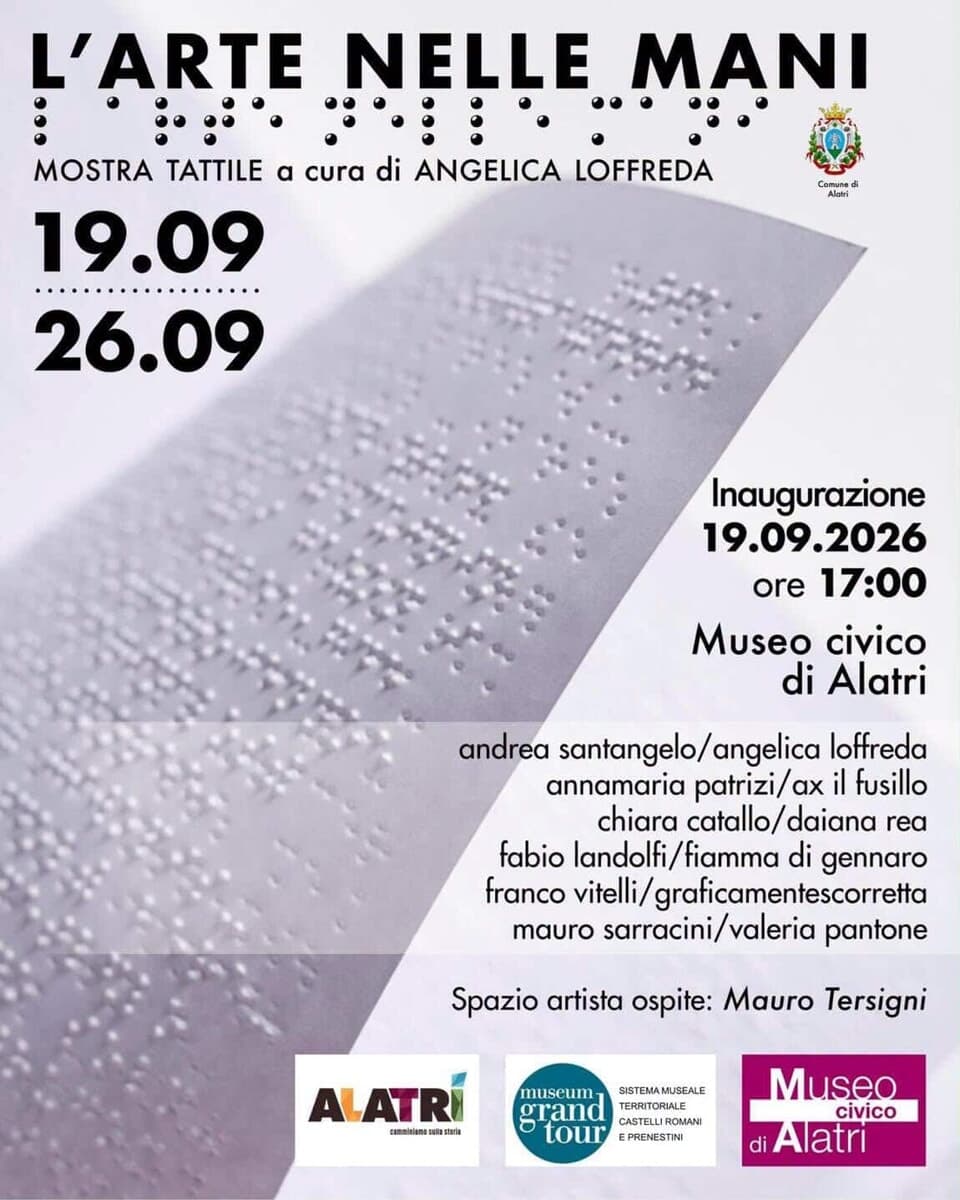 Alatri, "L'arte nelle mani" - Mostra tattile a cura di Angelica Loffreda