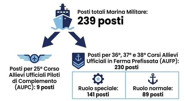  Concorso Marina Militare 2026, 239 posti per ufficiali e piloti: requisiti, prove e come fare domanda 